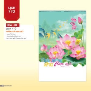 Lịch Treo Tường Lò Xo 2027 NHA Mẫu NHA87 (40 x 60cm) Xưởng In Ép Kim Nhũ Vàng Tận Gốc in logo doanh nghiệp quà tặng Tết tại Xưởng Quà Tặng Quang Vũ