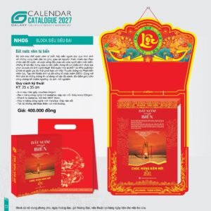 Lịch Bloc Siêu Đại 2027 NH Mẫu NH06 (25 x 35cm) Xưởng In Ép Kim Nhũ Vàng Tận Gốc in logo doanh nghiệp quà tặng Tết tại Xưởng Quà Tặng Quang Vũ