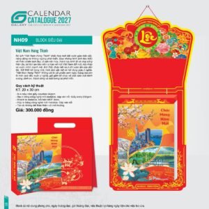 Lịch Bloc Siêu Đại 2027 NH Mẫu NH09 (20 x 30cm) Xưởng In Ép Kim Nhũ Vàng Tận Gốc in logo doanh nghiệp quà tặng Tết tại Xưởng Quà Tặng Quang Vũ