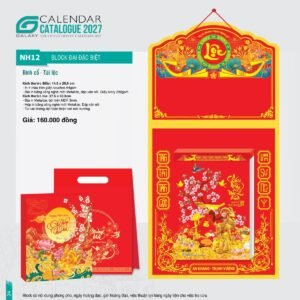 Lịch Bloc Đại Đặc Biệt 2027 NH Mẫu NH12 (29 x 41 cm) Xưởng In Ép Kim Nhũ Vàng Tận Gốc in logo doanh nghiệp quà tặng Tết tại Xưởng Quà Tặng Quang Vũ