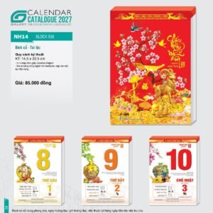 Lịch Bìa Treo 2027 NH Mẫu NH14 (29 x 41 cm) Xưởng In Ép Kim Nhũ Vàng Tận Gốc in logo doanh nghiệp quà tặng Tết tại Xưởng Quà Tặng Quang Vũ