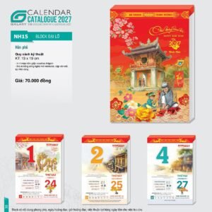 Lịch Bìa Treo 2027 NH Mẫu NH15 (13 x 19cm) Xưởng In Ép Kim Nhũ Vàng Tận Gốc in logo doanh nghiệp quà tặng Tết tại Xưởng Quà Tặng Quang Vũ