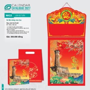 Lịch 52 Tuần 2027 NH Mẫu NH23 (30 x 40cm) Xưởng In Ép Kim Nhũ Vàng Tận Gốc in logo doanh nghiệp quà tặng Tết tại Xưởng Quà Tặng Quang Vũ