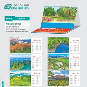 Lịch Để Bàn 2027 NH Mẫu NH6263 (24 x 16cm) Xưởng In Ép Kim Nhũ Vàng Tận Gốc in logo doanh nghiệp quà tặng Tết tại Xưởng Quà Tặng Quang Vũ