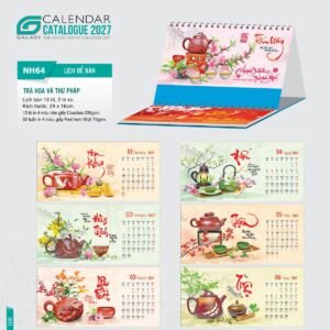 Lịch Để Bàn 2027 NH Mẫu NH6465 (24 x 16cm) Xưởng In Ép Kim Nhũ Vàng Tận Gốc in logo doanh nghiệp quà tặng Tết tại Xưởng Quà Tặng Quang Vũ