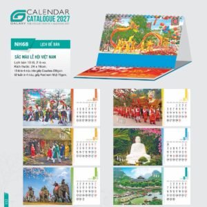 Lịch Để Bàn 2027 NH Mẫu NH6869 (24 x 16cm) Xưởng In Ép Kim Nhũ Vàng Tận Gốc in logo doanh nghiệp quà tặng Tết tại Xưởng Quà Tặng Quang Vũ
