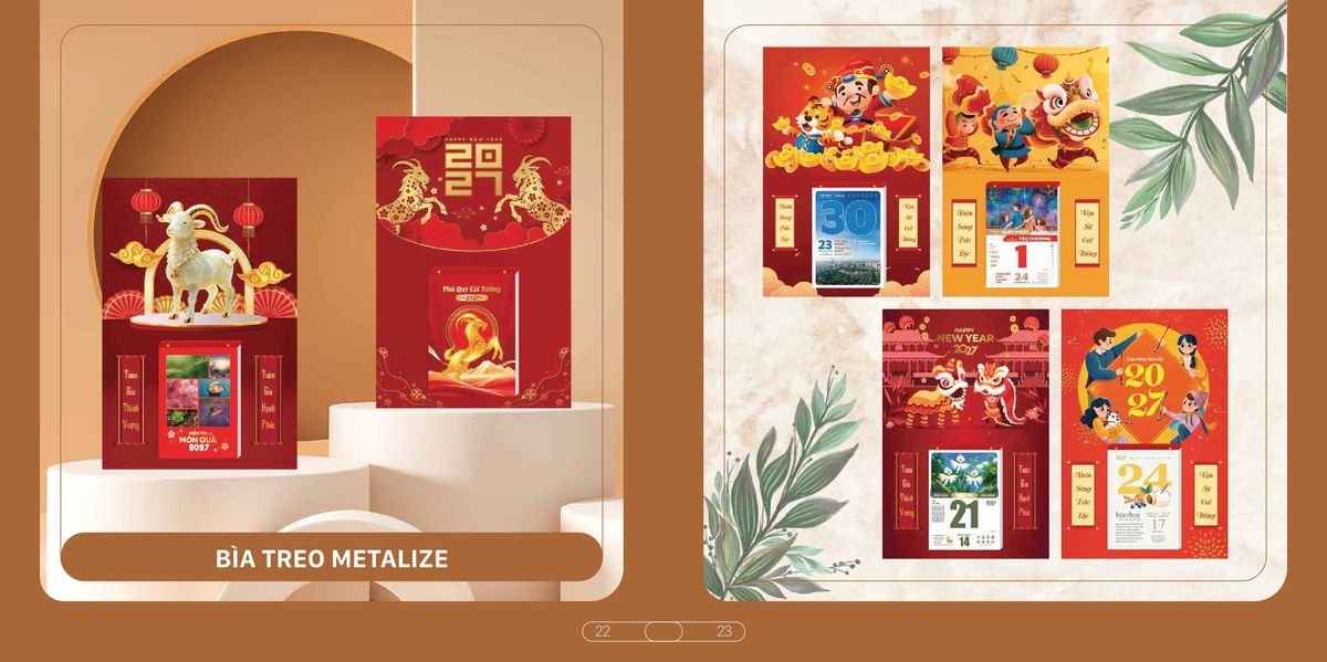 Lịch Bloc Cao Cấp SH 2027 SH06 Xưởng In Ép Kim Nhũ Vàng Tận Gốc