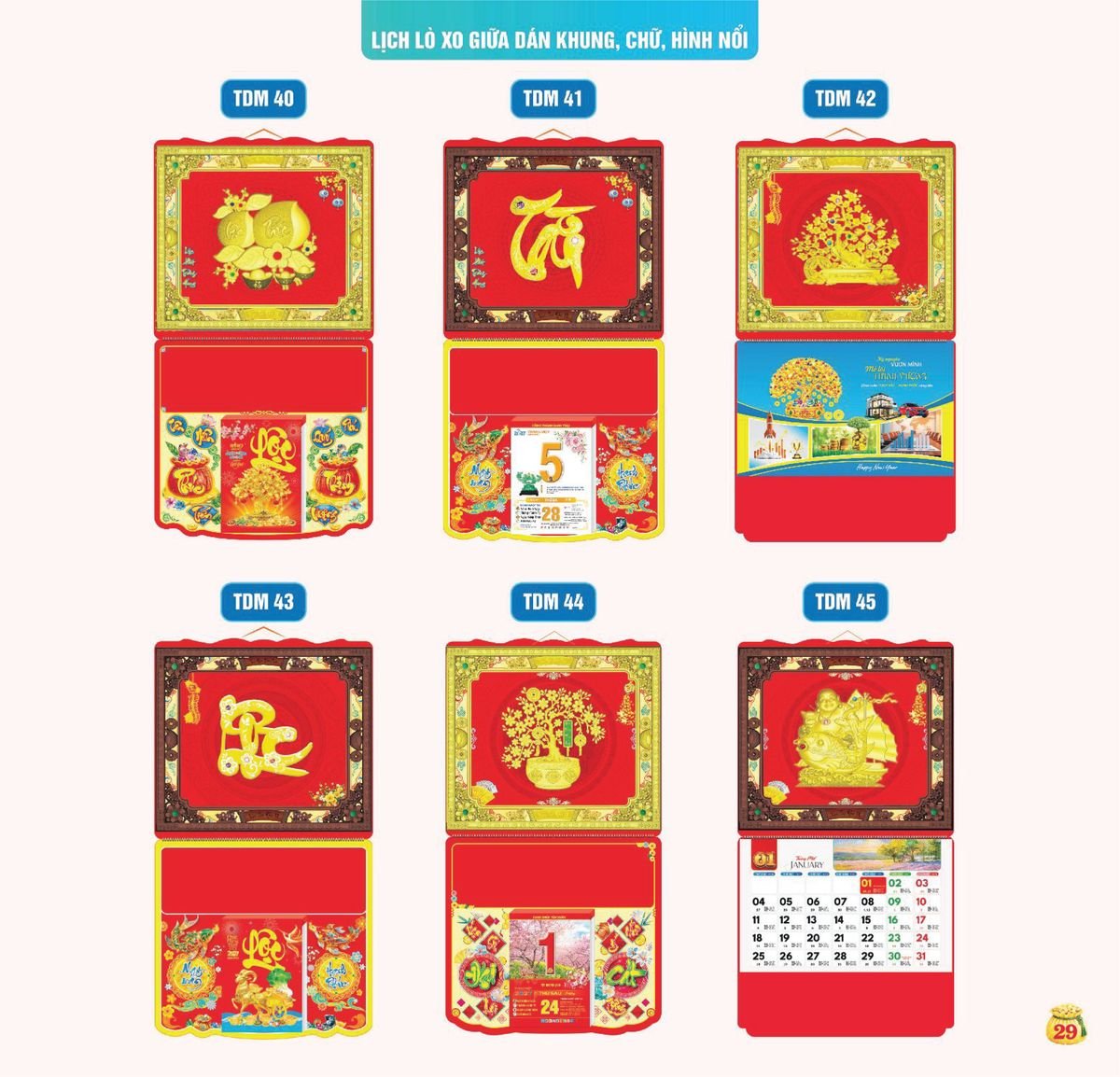 Lịch Bloc Siêu Cực Đại 2027 TDM26 Xưởng In Ép Kim Nhũ Vàng Tận Gốc