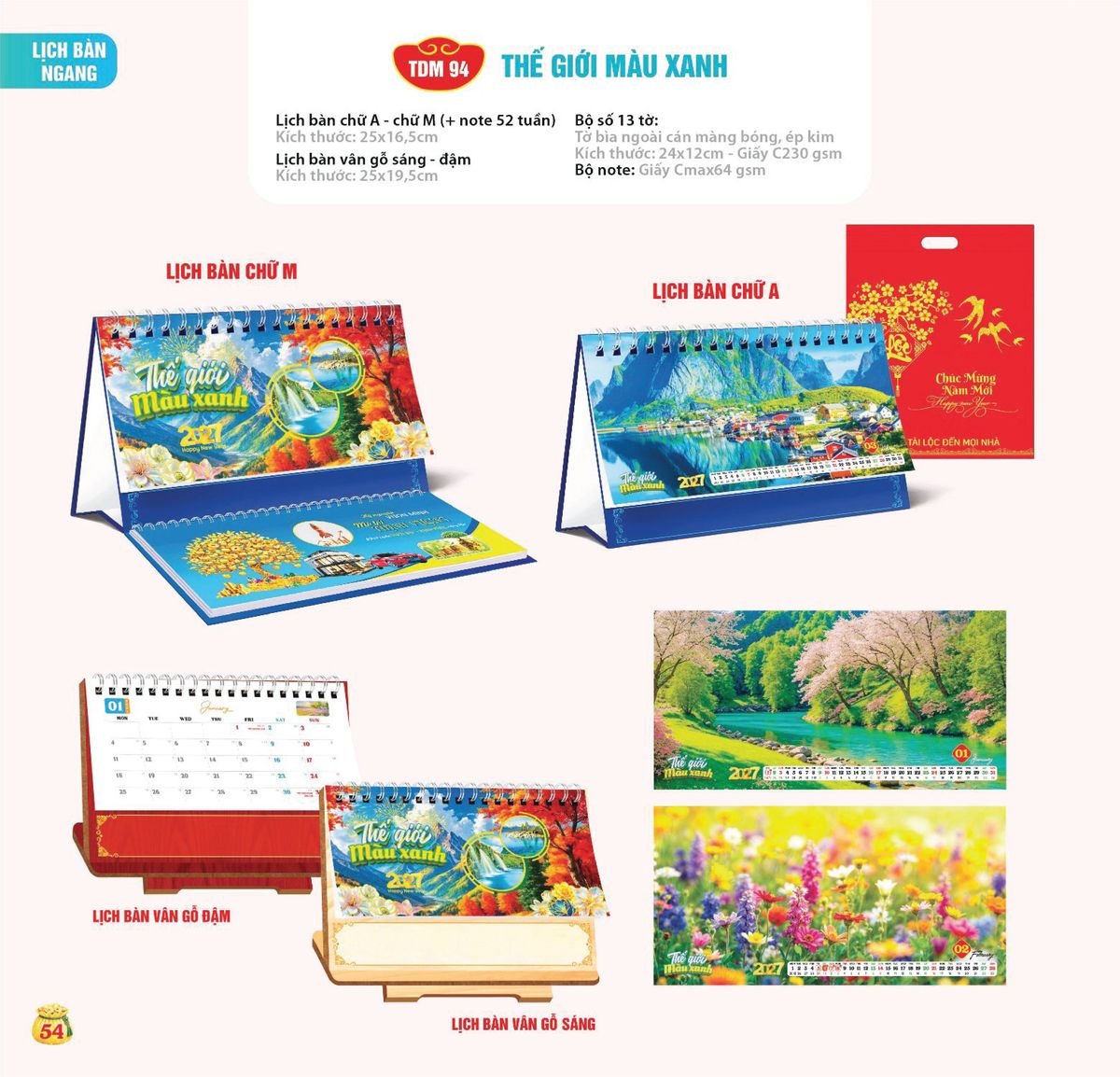 Lịch Bloc Siêu Cực Đại 2027 TDM51 Xưởng In Ép Kim Nhũ Vàng Tận Gốc
