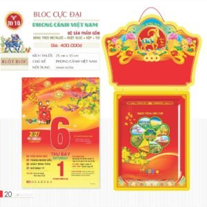 Lịch Bloc Cực Đại 2027 TD Mẫu TD10 (29 x 41 cm) Xưởng In Ép Kim Nhũ Vàng Tận Gốc in logo doanh nghiệp quà tặng Tết tại Xưởng Quà Tặng Quang Vũ