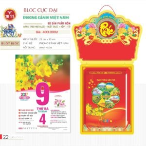 Lịch Bloc Cực Đại 2027 TD Mẫu TD11 (29 x 41 cm) Xưởng In Ép Kim Nhũ Vàng Tận Gốc in logo doanh nghiệp quà tặng Tết tại Xưởng Quà Tặng Quang Vũ