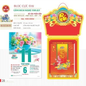 Lịch Bloc Cực Đại 2027 TD Mẫu TD14 (29 x 41 cm) Xưởng In Ép Kim Nhũ Vàng Tận Gốc in logo doanh nghiệp quà tặng Tết tại Xưởng Quà Tặng Quang Vũ