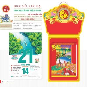 Lịch Bloc Siêu Cực Đại 2027 TD Mẫu TD2 (38 x 53 cm) Xưởng In Ép Kim Nhũ Vàng Tận Gốc in logo doanh nghiệp quà tặng Tết tại Xưởng Quà Tặng Quang Vũ