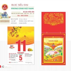 Lịch Bloc Siêu Đại 2027 TD Mẫu TD21 (20 x 30 cm) Xưởng In Ép Kim Nhũ Vàng Tận Gốc in logo doanh nghiệp quà tặng Tết tại Xưởng Quà Tặng Quang Vũ