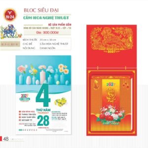 Lịch Bloc Siêu Đại 2027 TD Mẫu TD24 (20 x 30 cm) Xưởng In Ép Kim Nhũ Vàng Tận Gốc in logo doanh nghiệp quà tặng Tết tại Xưởng Quà Tặng Quang Vũ