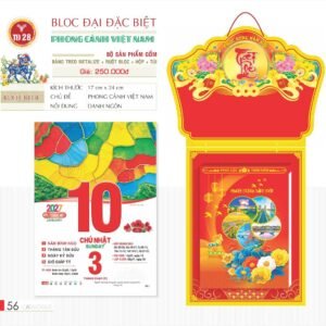 Lịch Bloc Đại Đặc Biệt 2027 TD Mẫu TD28 (29 x 41 cm) Xưởng In Ép Kim Nhũ Vàng Tận Gốc in logo doanh nghiệp quà tặng Tết tại Xưởng Quà Tặng Quang Vũ