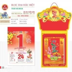 Lịch Bloc Đại Đặc Biệt 2027 TD Mẫu TD29 (29 x 41 cm) Xưởng In Ép Kim Nhũ Vàng Tận Gốc in logo doanh nghiệp quà tặng Tết tại Xưởng Quà Tặng Quang Vũ