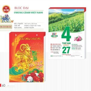 Lịch Bloc 2027 TD Mẫu TD30 (29 x 41 cm) Xưởng In Ép Kim Nhũ Vàng Tận Gốc in logo doanh nghiệp quà tặng Tết tại Xưởng Quà Tặng Quang Vũ