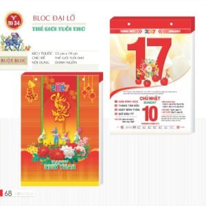 Lịch Bloc 2027 TD Mẫu TD34 (29 x 41 cm) Xưởng In Ép Kim Nhũ Vàng Tận Gốc in logo doanh nghiệp quà tặng Tết tại Xưởng Quà Tặng Quang Vũ