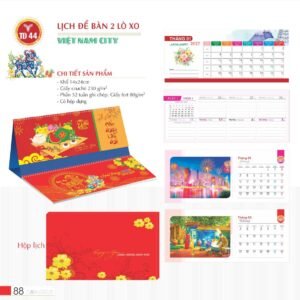 Lịch Để Bàn 2027 TD Mẫu TD44 (14 x 24cm) Xưởng In Ép Kim Nhũ Vàng Tận Gốc in logo doanh nghiệp quà tặng Tết tại Xưởng Quà Tặng Quang Vũ