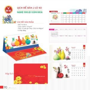 Lịch Để Bàn 2027 TD Mẫu TD45 (14 x 24cm) Xưởng In Ép Kim Nhũ Vàng Tận Gốc in logo doanh nghiệp quà tặng Tết tại Xưởng Quà Tặng Quang Vũ