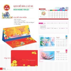 Lịch Để Bàn 2027 TD Mẫu TD46 (14 x 24cm) Xưởng In Ép Kim Nhũ Vàng Tận Gốc in logo doanh nghiệp quà tặng Tết tại Xưởng Quà Tặng Quang Vũ