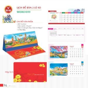 Lịch Để Bàn 2027 TD Mẫu TD48 (14 x 24cm) Xưởng In Ép Kim Nhũ Vàng Tận Gốc in logo doanh nghiệp quà tặng Tết tại Xưởng Quà Tặng Quang Vũ