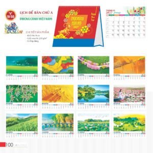 Lịch Bàn Chữ A 2027 TD Mẫu TD50 (19 x 19cm) Xưởng In Ép Kim Nhũ Vàng Tận Gốc in logo doanh nghiệp quà tặng Tết tại Xưởng Quà Tặng Quang Vũ