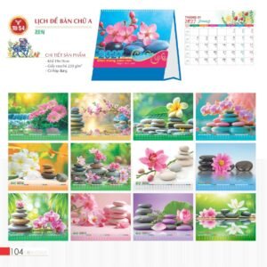 Lịch Bàn Chữ A 2027 TD Mẫu TD54 (19 x 19cm) Xưởng In Ép Kim Nhũ Vàng Tận Gốc in logo doanh nghiệp quà tặng Tết tại Xưởng Quà Tặng Quang Vũ