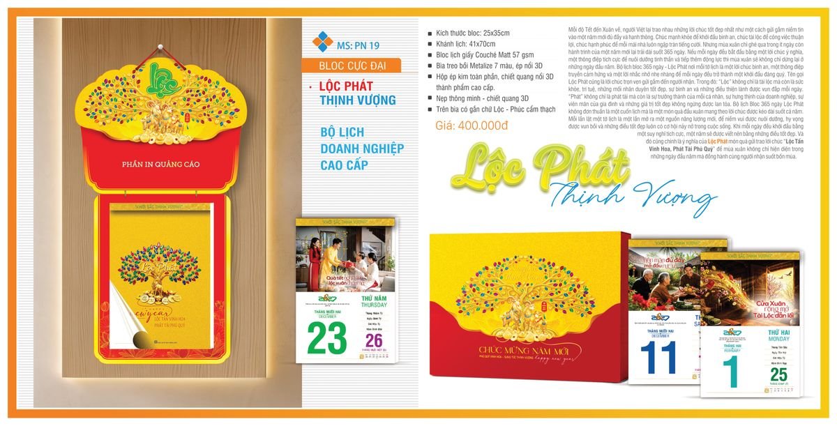 Lịch Bloc TPN 2027 TPNBLOC22 Xưởng In Ép Kim Nhũ Vàng Tận Gốc