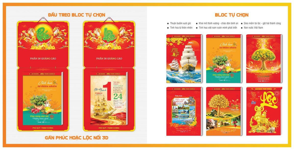 Lịch Bloc TPN 2027 TPNBLOC50 Xưởng In Ép Kim Nhũ Vàng Tận Gốc