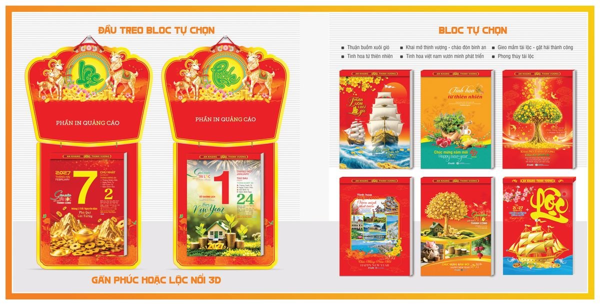 Lịch Bloc TPN 2027 TPNBLOC51 Xưởng In Ép Kim Nhũ Vàng Tận Gốc