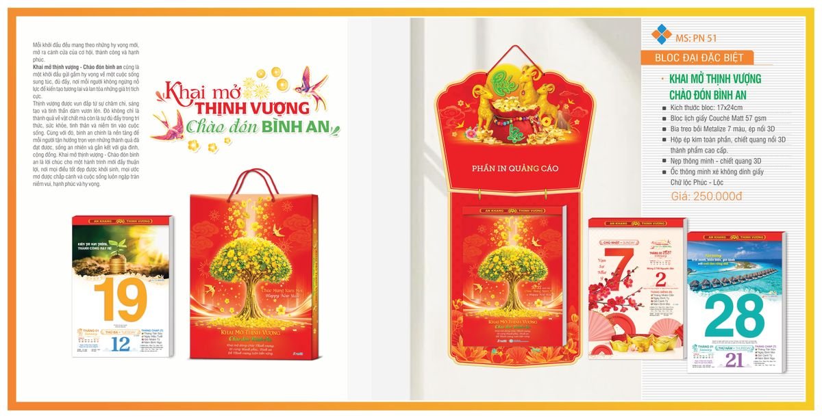 Lịch Bloc TPN 2027 TPNBLOC60 Xưởng In Ép Kim Nhũ Vàng Tận Gốc