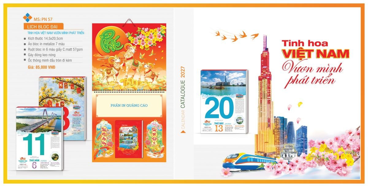 Lịch Bloc TPN 2027 TPNBLOC64 Xưởng In Ép Kim Nhũ Vàng Tận Gốc Lịch Bloc TPN 2027 TPNBLOC64 Xưởng In Ép Kim Nhũ Vàng Tận Gốc