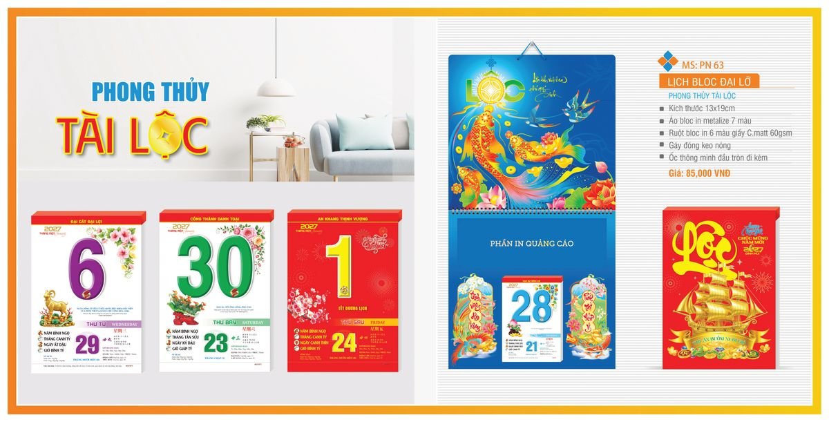 Lịch Bloc TPN 2027 TPNBLOC70 Xưởng In Ép Kim Nhũ Vàng Tận Gốc