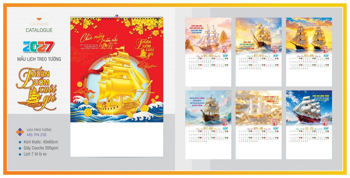 Lịch 7 Tờ Lò Xo TPNLX08 Xưởng In Ép Kim Nhũ Vàng Tận Gốc Lịch 7 Tờ Lò Xo TPNLX08 Xưởng In Ép Kim Nhũ Vàng Tận Gốc