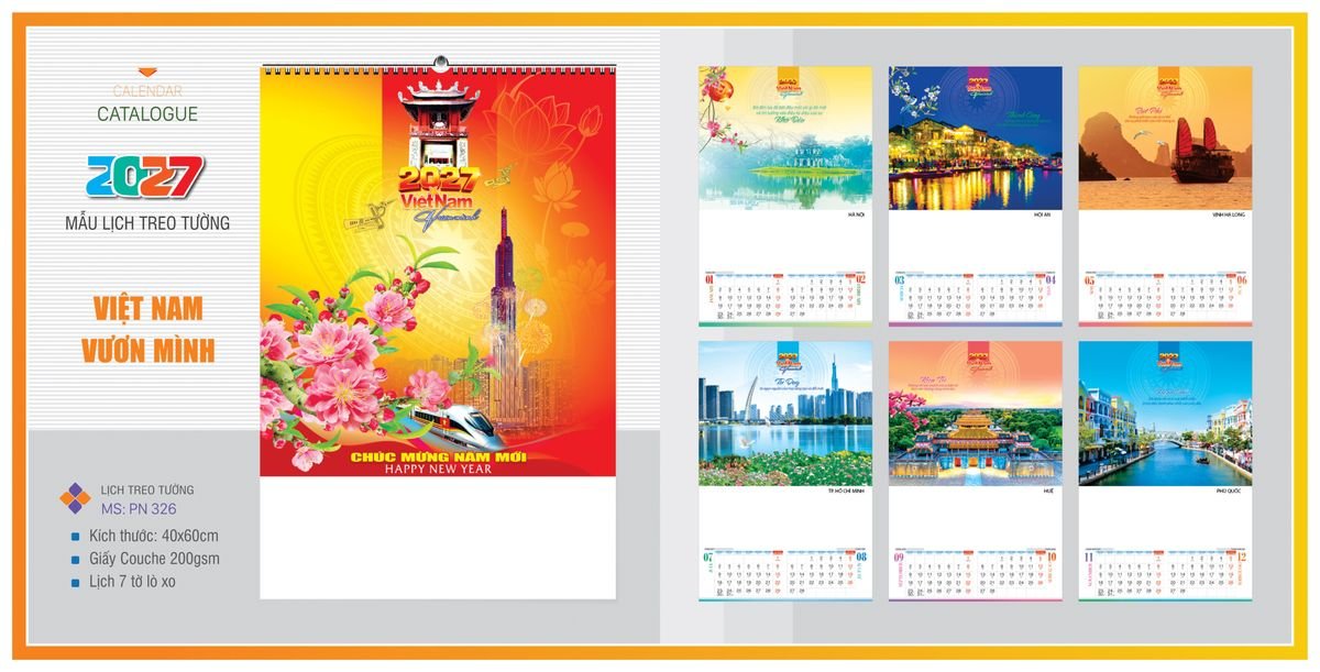 Lịch 7 Tờ Lò Xo TPNLX16 Xưởng In Ép Kim Nhũ Vàng Tận Gốc Lịch 7 Tờ Lò Xo TPNLX16 Xưởng In Ép Kim Nhũ Vàng Tận Gốc
