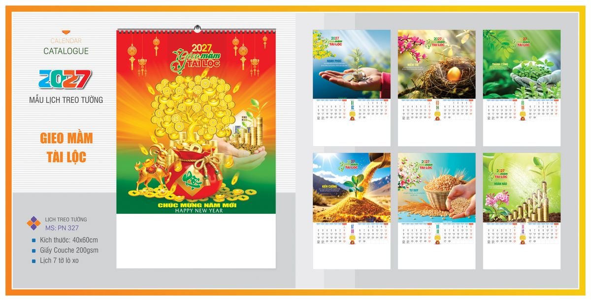 Lịch 7 Tờ Lò Xo TPNLX17 Xưởng In Ép Kim Nhũ Vàng Tận Gốc Lịch 7 Tờ Lò Xo TPNLX17 Xưởng In Ép Kim Nhũ Vàng Tận Gốc