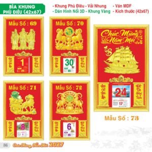 Lịch Bìa Treo 2027 TS Mẫu TS-37 (42 x 67 cm) Xưởng In Ép Kim Nhũ Vàng Tận Gốc
