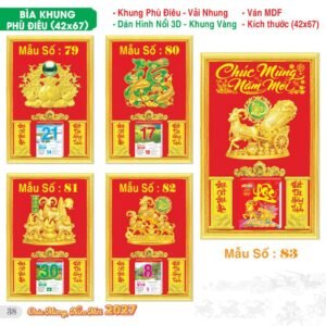 Lịch Bìa Treo 2027 TS Mẫu TS-39 (42 x 67 cm) Xưởng In Ép Kim Nhũ Vàng Tận Gốc