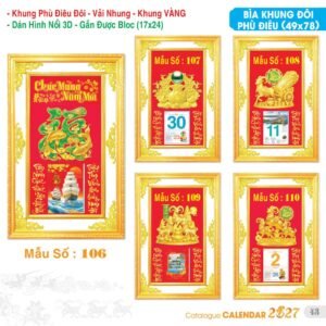 Lịch Bloc Đại Đặc Biệt 2027 TS Mẫu TS-44 (17 x 24 cm) Xưởng In Ép Kim Nhũ Vàng Tận Gốc