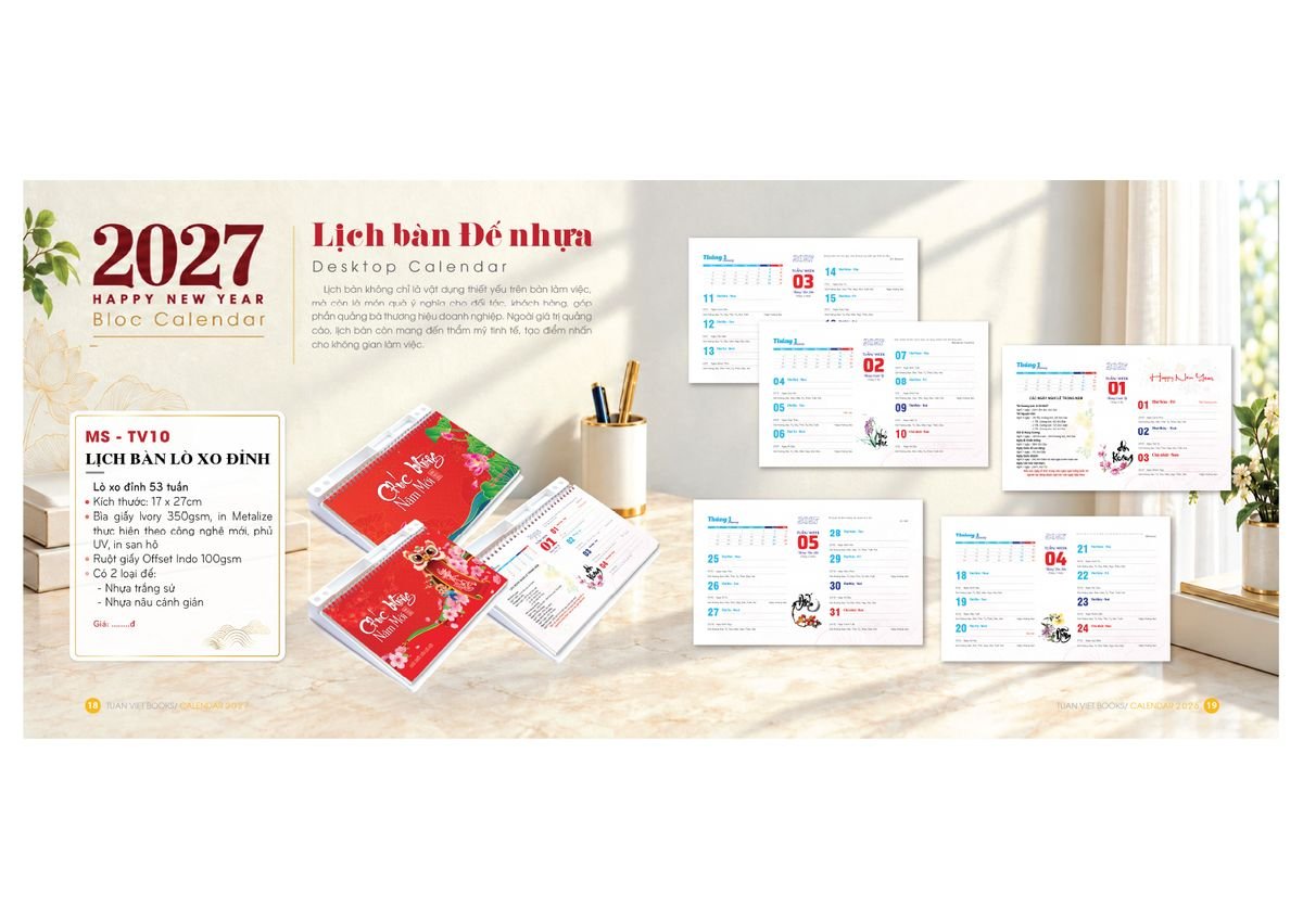 Lịch Bloc Cực Đại 2027 TV08 Xưởng In Ép Kim Nhũ Vàng Tận Gốc Lịch Bloc Cực Đại 2027 TV08 Xưởng In Ép Kim Nhũ Vàng Tận Gốc