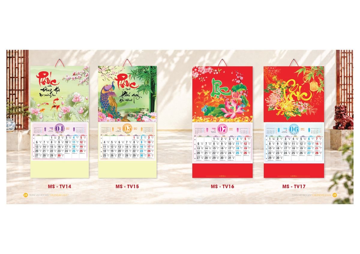 Lịch Bìa Treo Gắn Bloc 2027 TV13 Xưởng In Ép Kim Nhũ Vàng Tận Gốc Lịch Bìa Treo Gắn Bloc 2027 TV13 Xưởng In Ép Kim Nhũ Vàng Tận Gốc