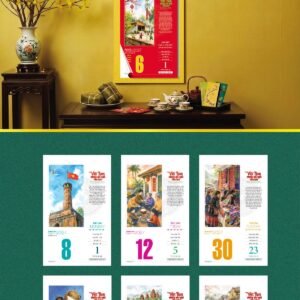 Lịch Bloc 2027 VHVN Mẫu VHVN-05 (29 x 41 cm) Xưởng In Ép Kim Nhũ Vàng Tận Gốc