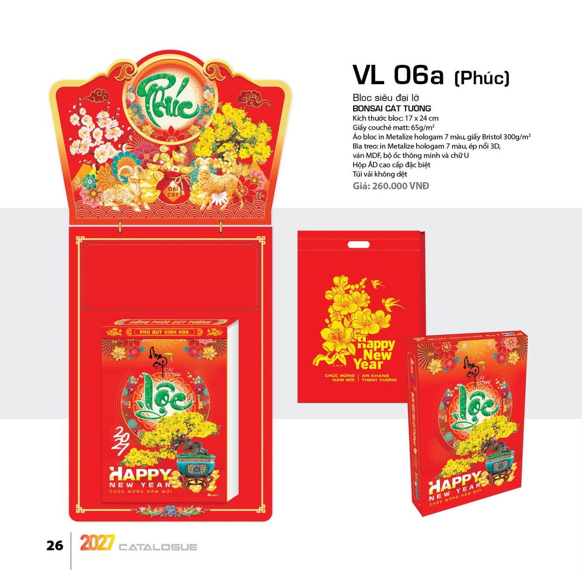 Lịch Bloc Siêu Đại 2027 VL Mẫu VL06A (17 x 24cm) Xưởng In Ép Kim Nhũ Vàng Tận Gốc Lịch Bloc Siêu Đại 2027 VL Mẫu VL06A (17 x 24cm) Xưởng In Ép Kim Nhũ Vàng Tận Gốc in logo doanh nghiệp quà tặng Tết tại Xưởng Quà Tặng Quang Vũ