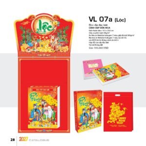 Lịch Bloc Đại Đặc Biệt 2027 VL Mẫu VL07A - Đại Cát Đại Lợi (29 x 41 cm) Xưởng In Ép Kim Nhũ Vàng Tận Gốc in logo doanh nghiệp quà tặng Tết tại Xưởng Quà Tặng Quang Vũ