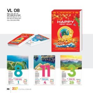 Lịch Bloc Cực Đại 2027 VL Mẫu VL089 (25 x 35cm) Xưởng In Ép Kim Nhũ Vàng Tận Gốc in logo doanh nghiệp quà tặng Tết tại Xưởng Quà Tặng Quang Vũ