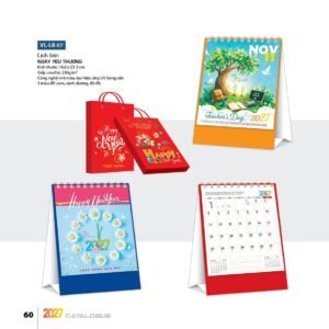 Lịch Để Bàn 2027 VL Mẫu VLLB07 (16 x 24 cm) Xưởng In Ép Kim Nhũ Vàng Tận Gốc in logo doanh nghiệp quà tặng Tết tại Xưởng Quà Tặng Quang Vũ