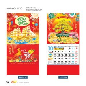 Lịch Treo Tường Lò Xo 2027 VL Mẫu VLLXG05 (37 x 70cm) Xưởng In Ép Kim Nhũ Vàng Tận Gốc in logo doanh nghiệp quà tặng Tết tại Xưởng Quà Tặng Quang Vũ
