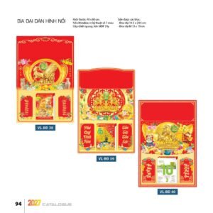 Lịch Bìa Treo 2027 VL Mẫu VLST (40 x 60cm) Xưởng In Ép Kim Nhũ Vàng Tận Gốc in logo doanh nghiệp quà tặng Tết tại Xưởng Quà Tặng Quang Vũ